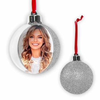 Bola de Natal de acrílico com brilhantes