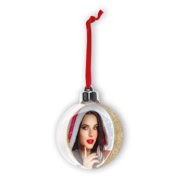 Bola de Natal de acrílico com brilhantes