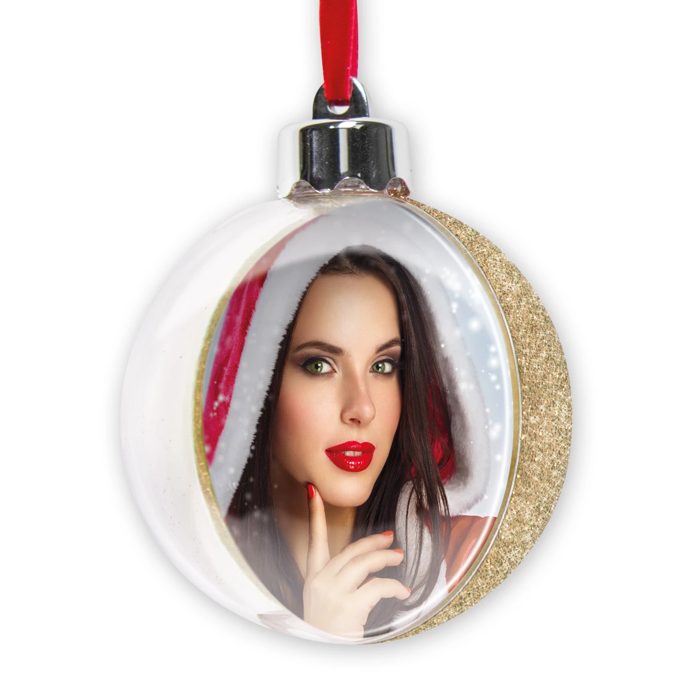 Bola de Natal de acrílico com brilhantes
