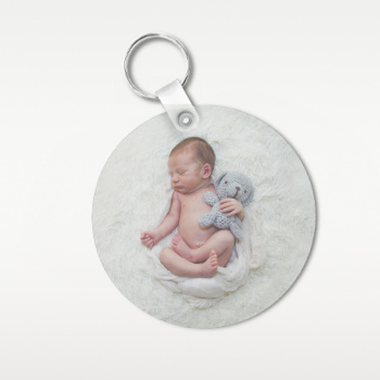 Porta-chaves redondo em madeira personalizado