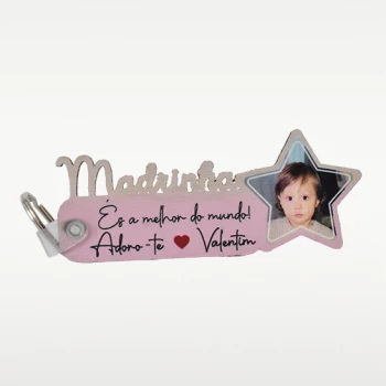 Porta-chaves retangular com corte a laser personalizado