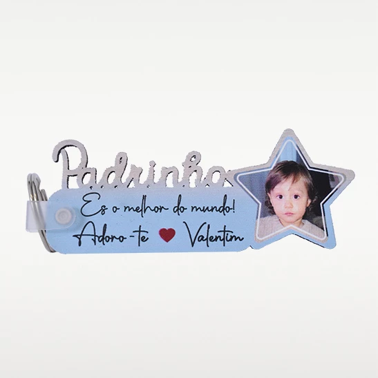 Porta-chaves retangular com corte a laser personalizado