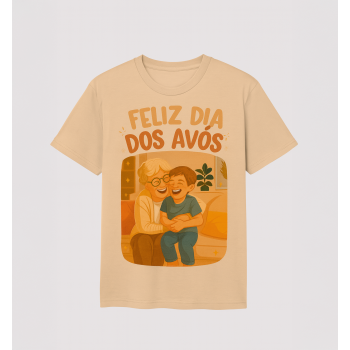 T-shirt com Estampa Ilustrada Personalizada Dia dos Avós – Presente Criativo com Foto