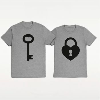 T-shirt Personalizada de Casal – Chave & Cadeado
