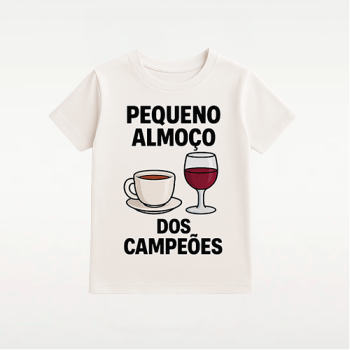 T-shirt Personalizada Cómica – Pequeno Almoço dos Campeões