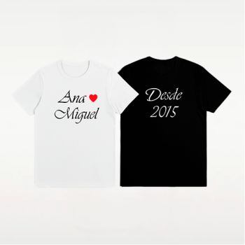 T-shirt Personalizada de Casal – Nomes & Data