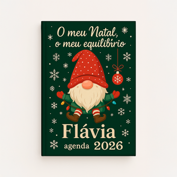 Agenda de capa rígida com gravação UV Personalizada de Natal
