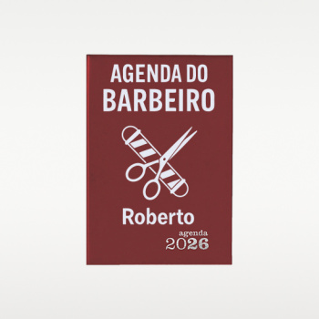 Agenda Barbeiro 2026 – Capa Rígida com Gravação UV Personalizada