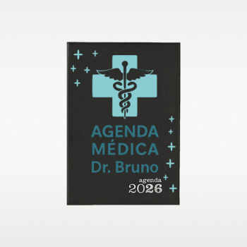 Agenda Médicos 2026 – Capa Rígida com Gravação UV Personalizada