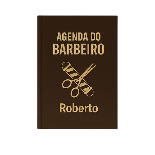 Agenda Barbeiro 2026 – Capa Rígida com Gravação UV Personalizada