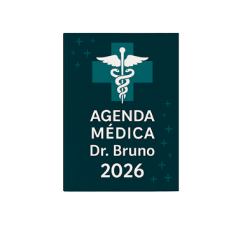 Agenda Médicos 2026 – Capa Rígida com Gravação UV Personalizada