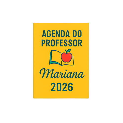 Agenda Professores 2026 – Capa Rígida com Gravação UV Personalizada
